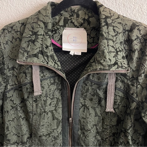 Anthropologie Hei Hei Burnett Anorak Olive Utility Velvet Jacket - Picture 4 of 10